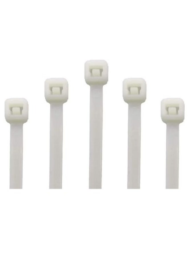 Terabyte رابطات كابلات نايلون بيضاء ثقيلة-duty بطول 150 مم (6 بوصة) - عرض 3.6 مم، مقاومة للعوامل الجوية، رابطات سحاب ذات قفل ذاتي للاستخدام الداخلي والخارجي - 100 قطعة - Image 3